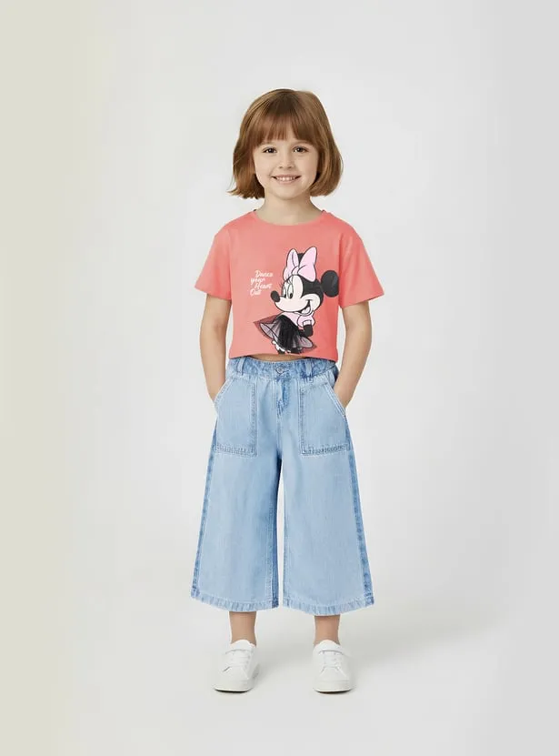 Girls Minnie Mouse Printed T-shirt